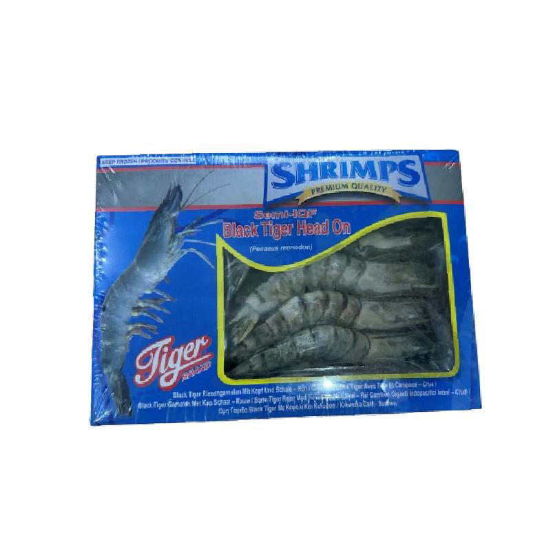 Γαρίδες Seamark Black Tiger ωμές με κεφάλι και κέλυφος 800g