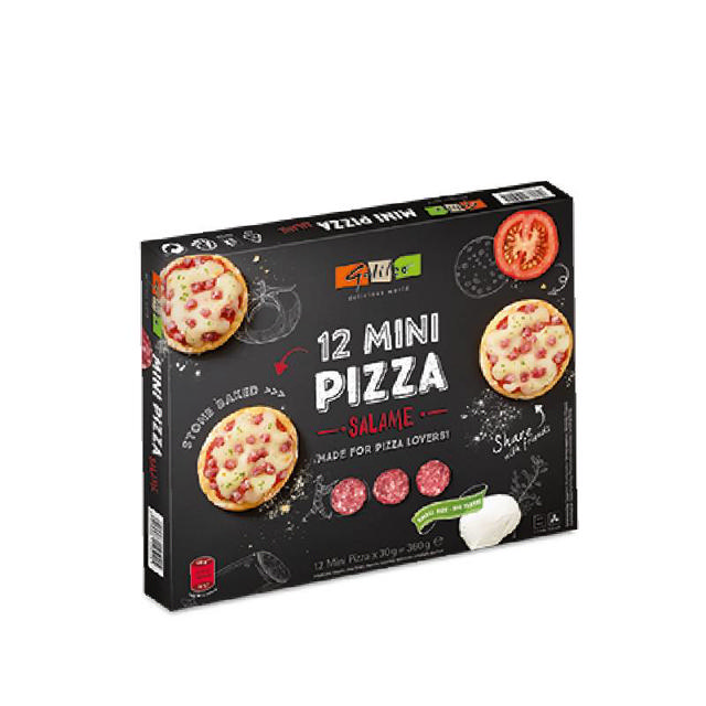 Μίνι πίτσα με σαλάμι 12x30g