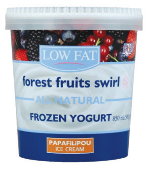 Papafilipou Frozen yoghurt forest fruit swirl ice cream 850 ml