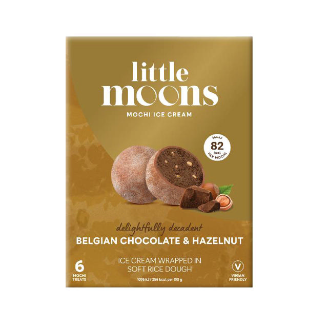 Little Moons 6 Vegan Chocolate Belgian Hazelnut Mochi x 6 192g