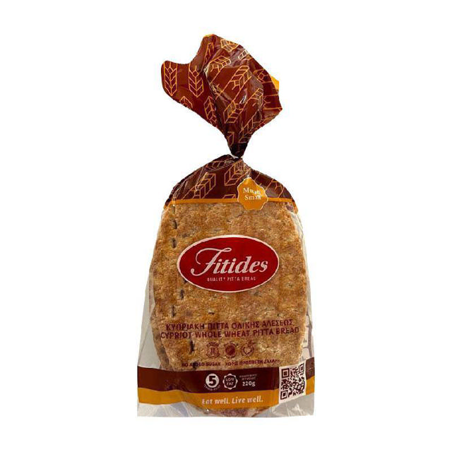 Fitides Cyprus 5 small whole wheat pitta 220g