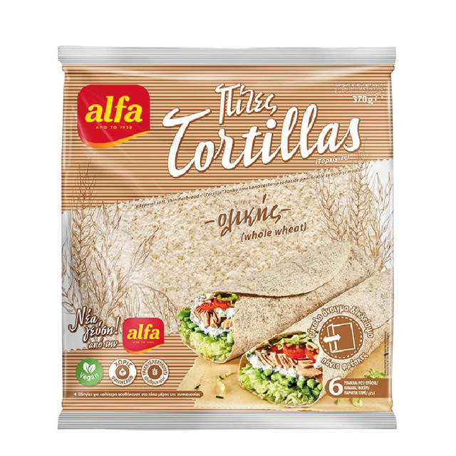 Alfa Tortilla Whole wheat 6x25cm 370g