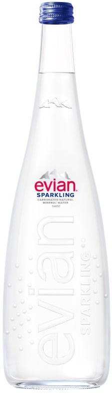 Evian ανθρακούχο νερό 750ml σε γυάλινο μπουκάλι 