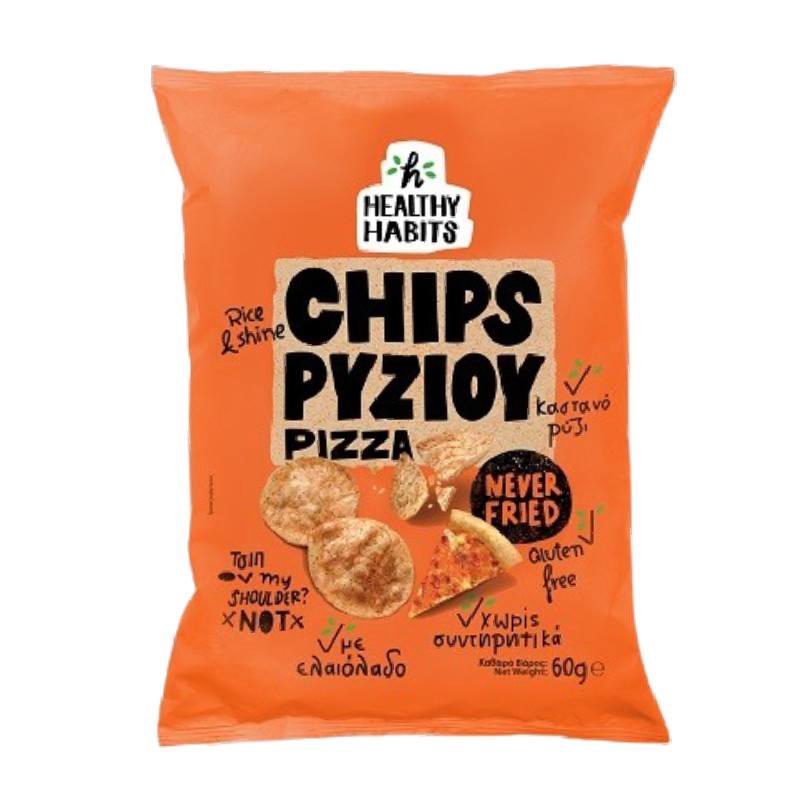 Healthy Habits Chips Ρυζιού με γεύση πίτσα 60g
