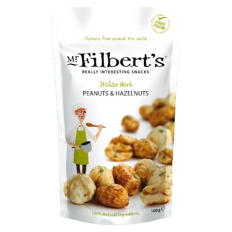 Mr Filberts Italian Herb Peanuts & Hazelnuts 100g